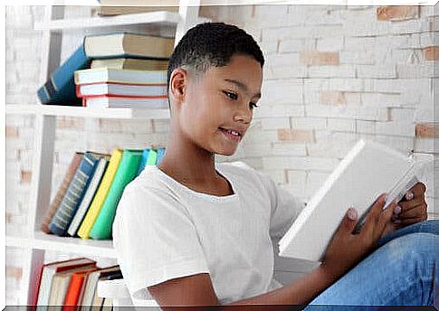 A child reading a book