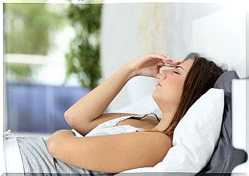 suffering woman sleeping during pregnancy