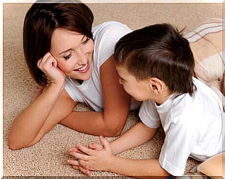 A mother who talks to her son.