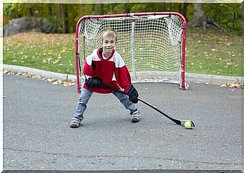 A boy who plays hockey