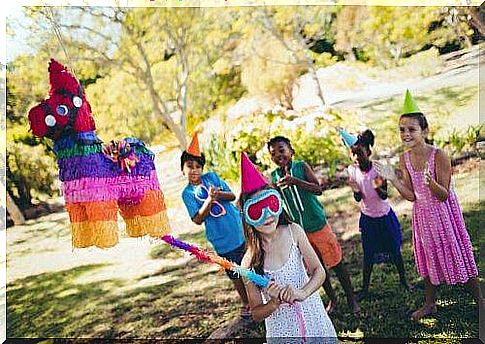 Children have fun during a birthday party