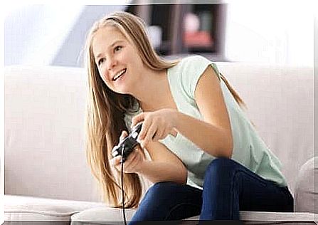 A teenage girl who plays video games. 